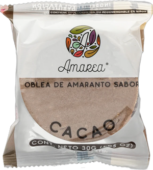 Empaque Amarea oblea de amaranto sabor Cacao 30 g